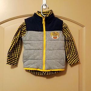 Toddler Boy's Size 2T 2-Piece Shirt and Vest Combo